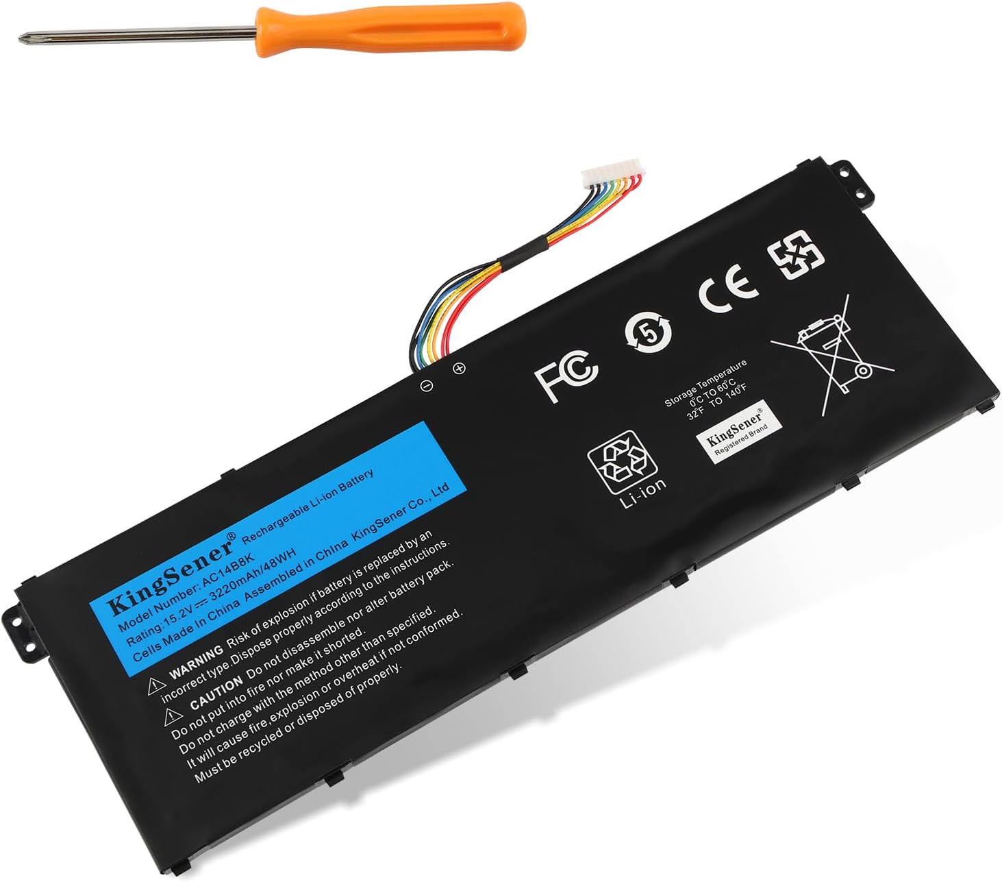 KingSener AC14B8K Laptop Battery for Acer Aspire AC14B3K A515-51 A517-51 E3-111 E5-771 ES1-131 ES1-311 ES1-331 ES1-511 ES1-512 ES1-520 ES1-521 Series Netbook Computer Batteries, 15.2V/48Wh