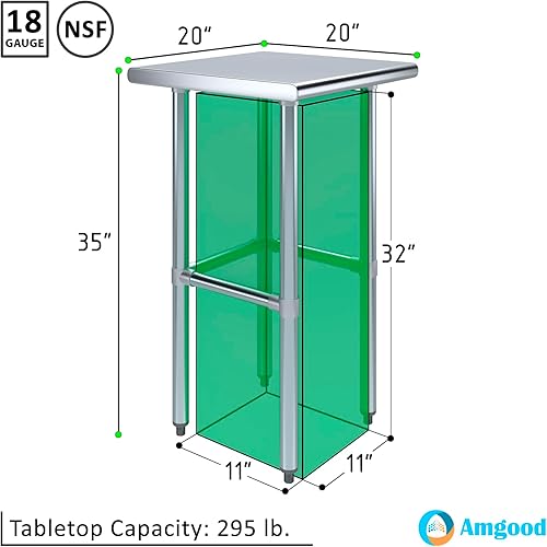 Vista 102 de Mesa de trabajo de acero inoxidable AmGood