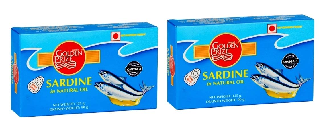 Golden Prize Sardine in Natural Oil 125 GMS Each - Pack of 2 Units