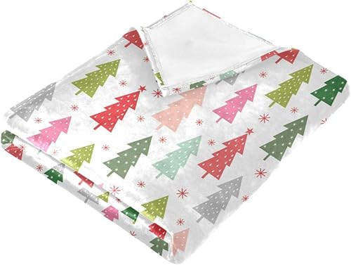 Miniatura 2 de Manta de cama ultrasuave colorida con árbol de Navidad, cálida manta de franela de otoño para adultos y niños, manta de decoración del hogar, 50 x