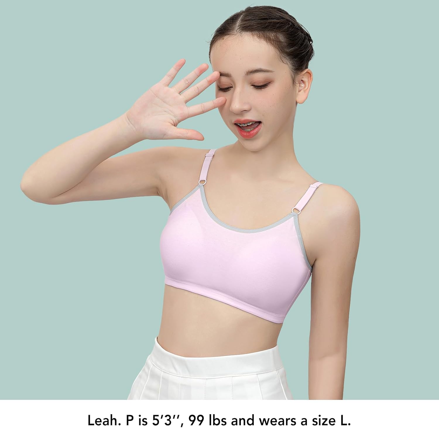 SALIA GIRL Sport Cami Bras Cotton for Teens Girls Training Bras 10-16 with Adjustable Straps Fixed Pads - Image 4