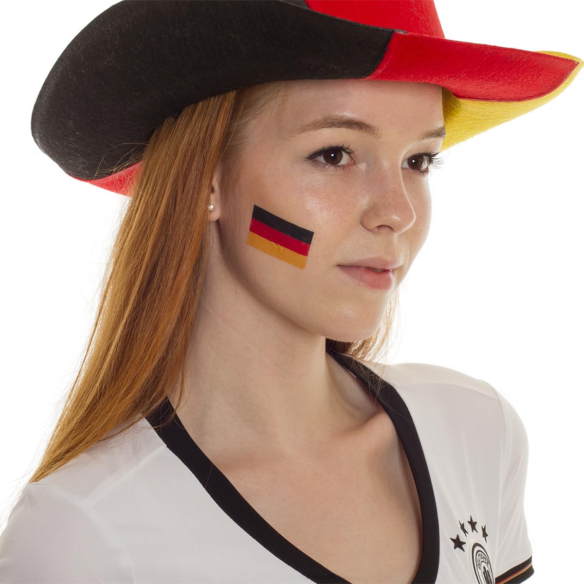 100 x Deutschland-Fan-Karte Fahne als temporäres Abziehbild - WM 2026 Fan Tattoo (100)