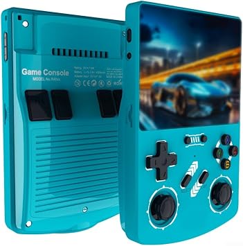 R40XX Handheld Game Console, 4.2 Inch HD Screen, 128GB Retro Player for Linux System, Multiplayer Gaming Device(Black)