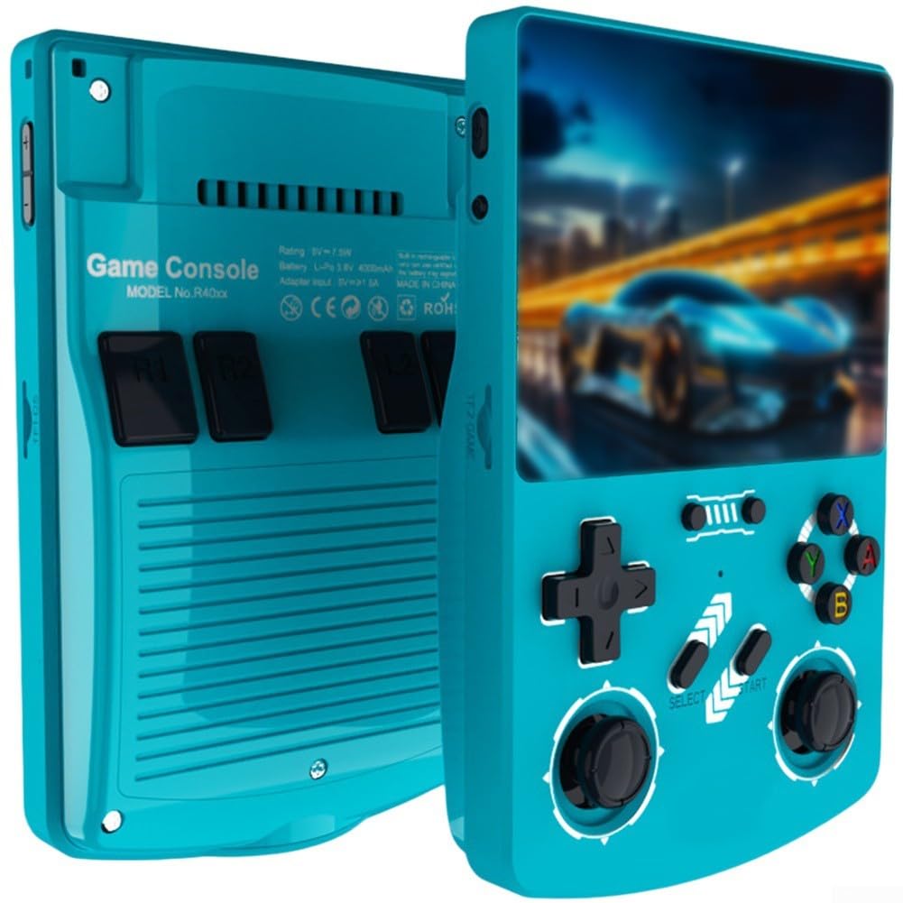 Consola de juegos portátil R40XX, pantalla HD de 4.2 pulgadas, reproductor retro de 128 GB para sistema Linux, dispositivo de juego multijugador (naranja)