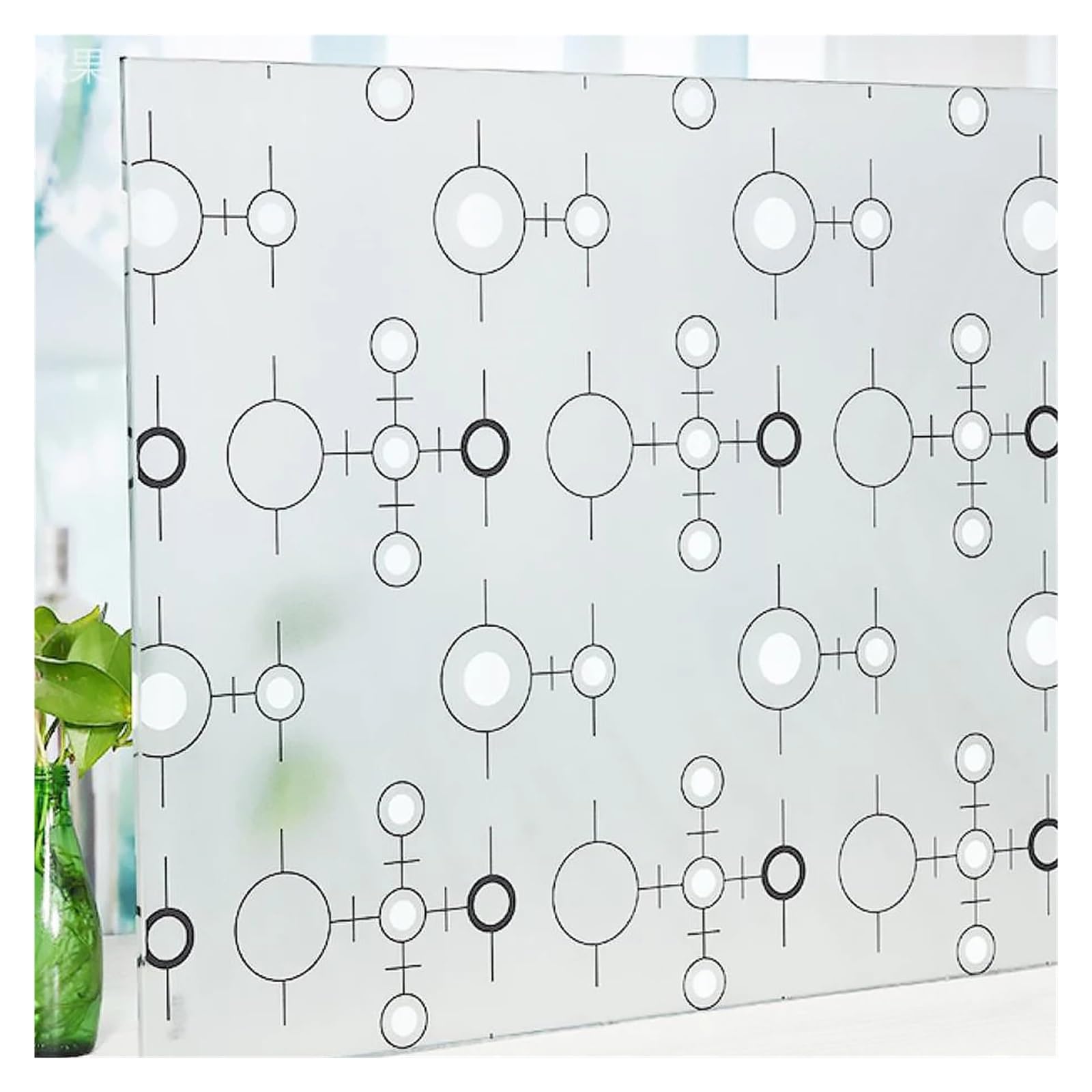 Glass Windows Privacy Film Frosted Static Cling Privacy Film, Decorative Opaque Glass Sticker, 30-55x100-500 cm(E,55X100 CM)