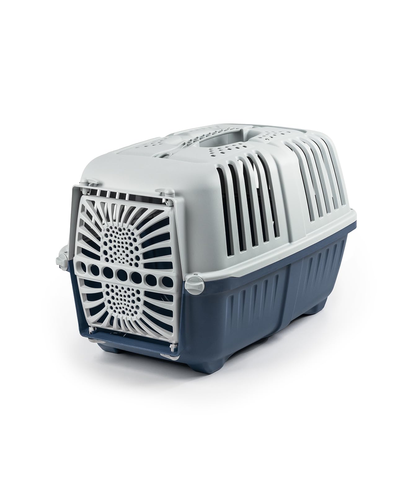 lionto Transport Box for Dogs and Cats Made of Recycled Plastic Pet Transport Box Small Animal Box 48 x 31.5 x 33 cm Dark Blue