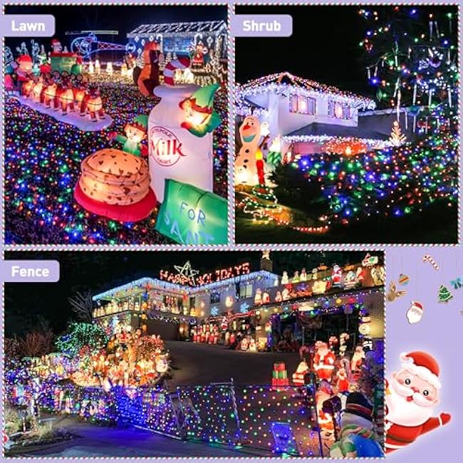 JMEXSUSS 320 LED Solar Net Lights Outdoor Waterproof, 9.8ft x 6.6ft Solar Bush Christmas Lights with Remote, Multicolor Solar Mesh Light for Outside Bush Tree Garden Decor