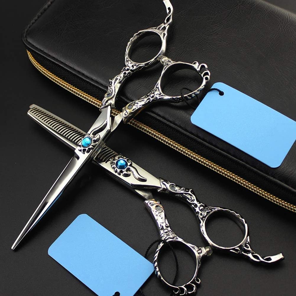 Tijeras de peluquería,Tijeras de peluquería,Peluquería Corte y Adelgazamiento Poda Peluquería y Uso Personal Acero Inoxidable,toothcut5.5inch