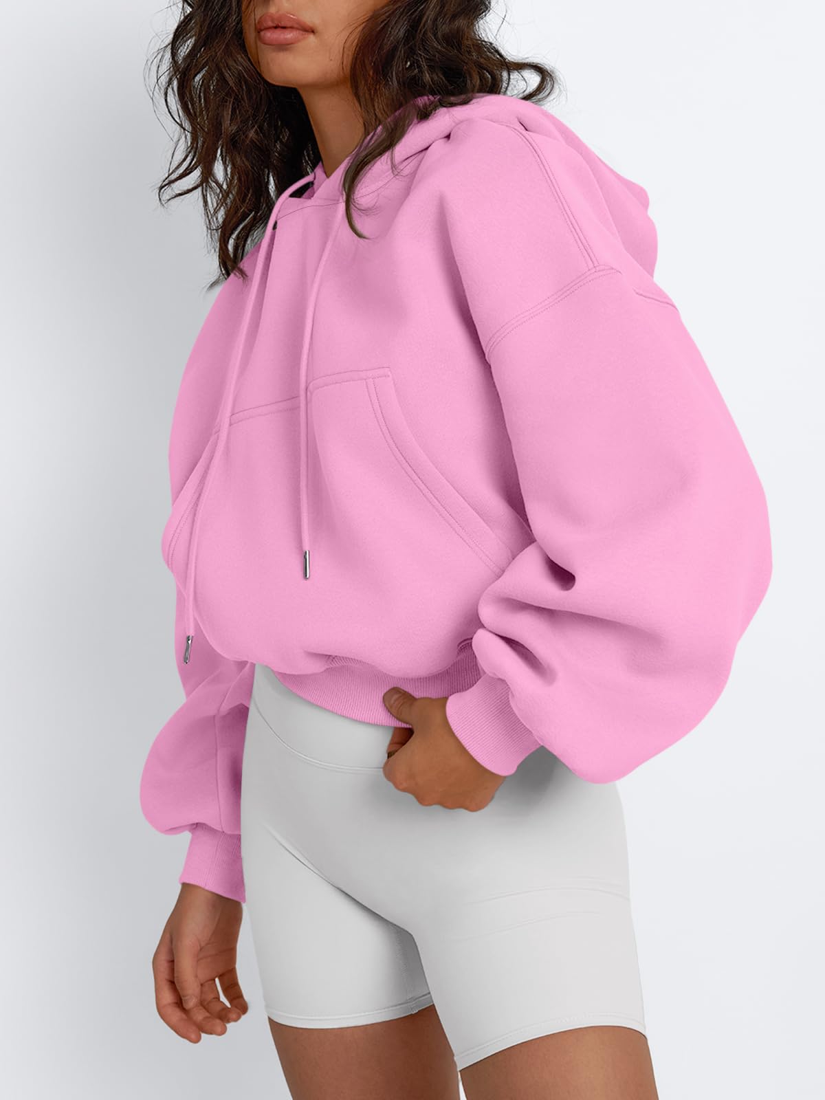 Trendy Queen Lindas sudaderas cortas con capucha para mujer, de manga larga, para otoño y invierno, 2025