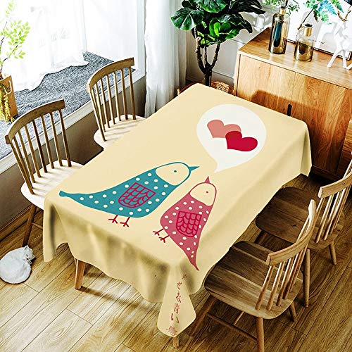 XXDD 3d green plants banana leaf pattern tablecloth cartoon bird digital printing waterproof tablecloth cover A3 135x180cm