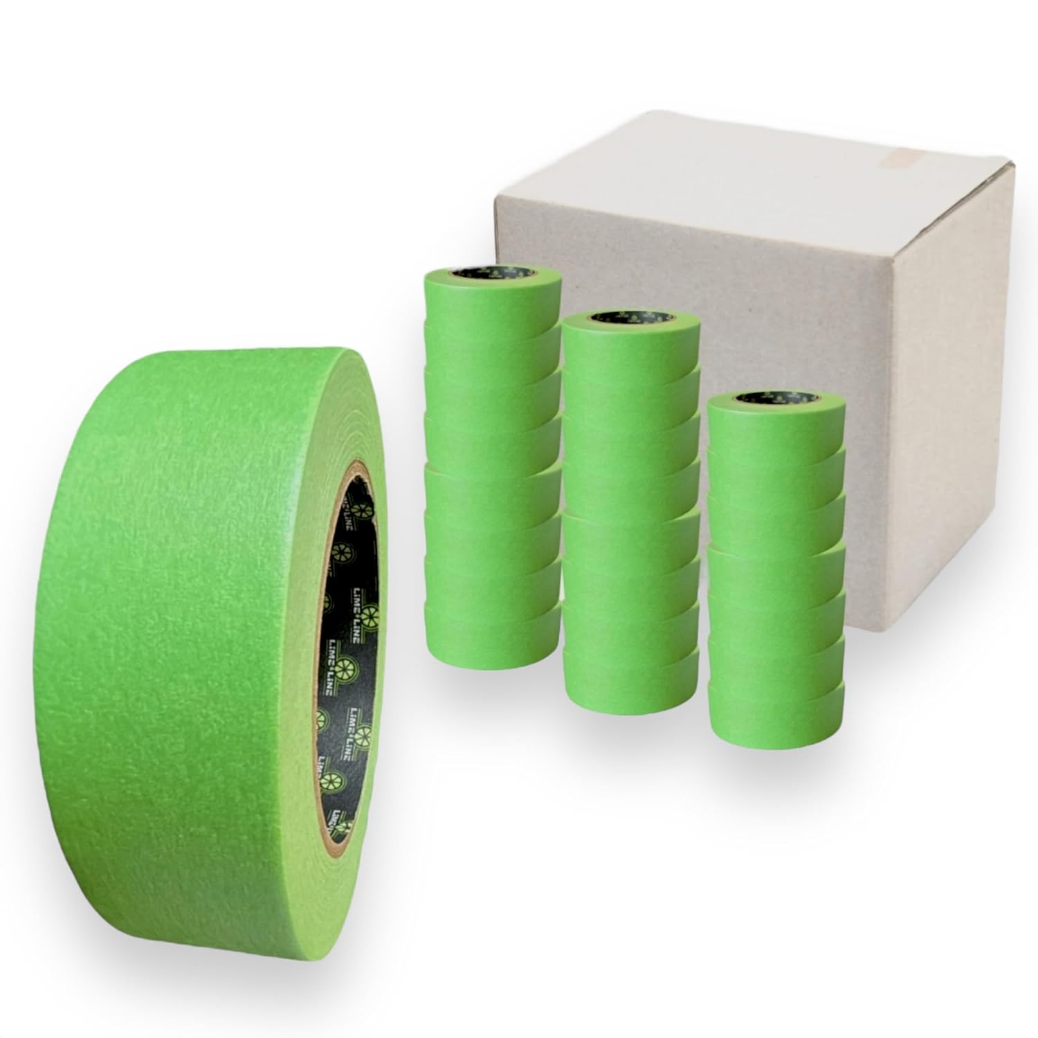 LiME LiNE Green Fineline Paper Masking Pinstriping Tape for Automotive Airbrushing Designs and Custom Painting (3/4" Tape Bundle - Pack of 48)