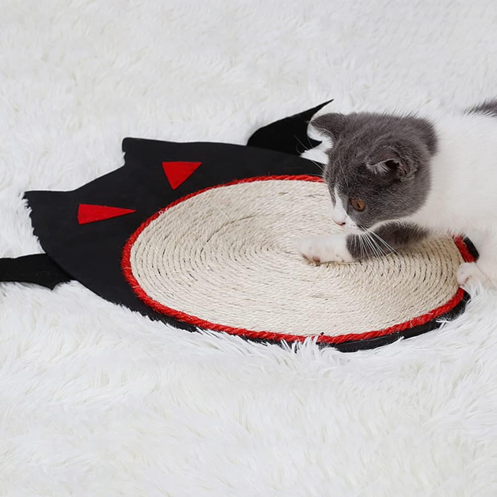 review Alipis Pet Supplies Cat Scratching Mat Cat Scratcher Mat Halloween Bat Shape Floor Scratching Pad Sisal Mat Kitten Grinding Claw Toy for Carpets and Sofas Cat Scratching Board Cat Toys