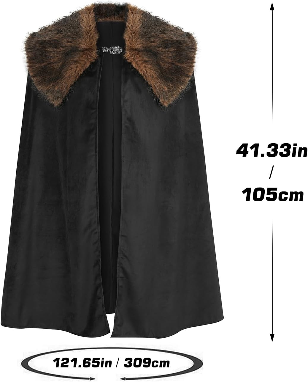 Renaissance Faux Fur Collar Cloak Medieval Vintage Cape Viking Cape King Lord Cosplay Cloak