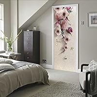 Vista 33 de Adhesivos 3D para puerta, murales para despegar y pegar, diseño de flores, autoadhesivas, removibles, de PVC, impermeable, póster para dormitorio