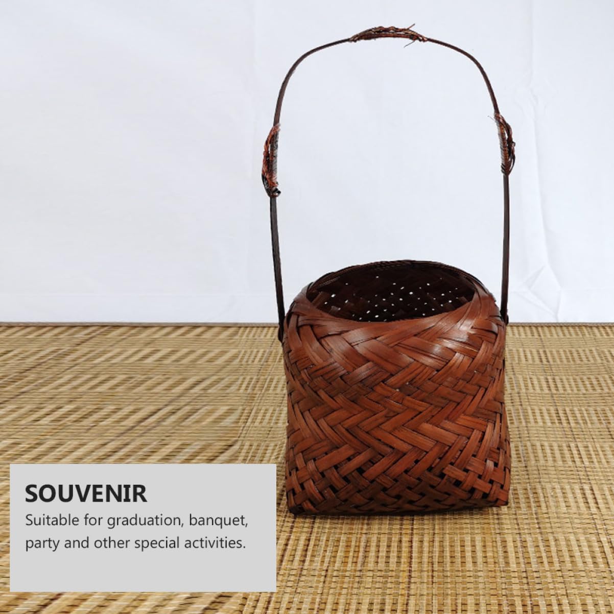 Amosfun 2pcs Retro Flower Basket Chinese-style Storage Hand Basket for Flowers Home Coffee Color for Organizing Items Decorations