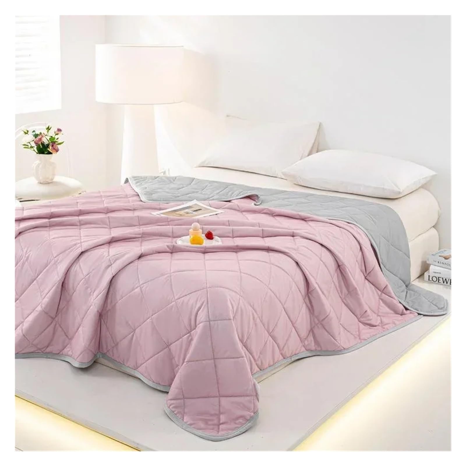 IUVYTA Summer Duvet Summer Breathable Ice Silk Blanket for Bedroom Washable Plaid Air Conditon Comforter Lightweight(A7 summer blanket,180x200cm L)