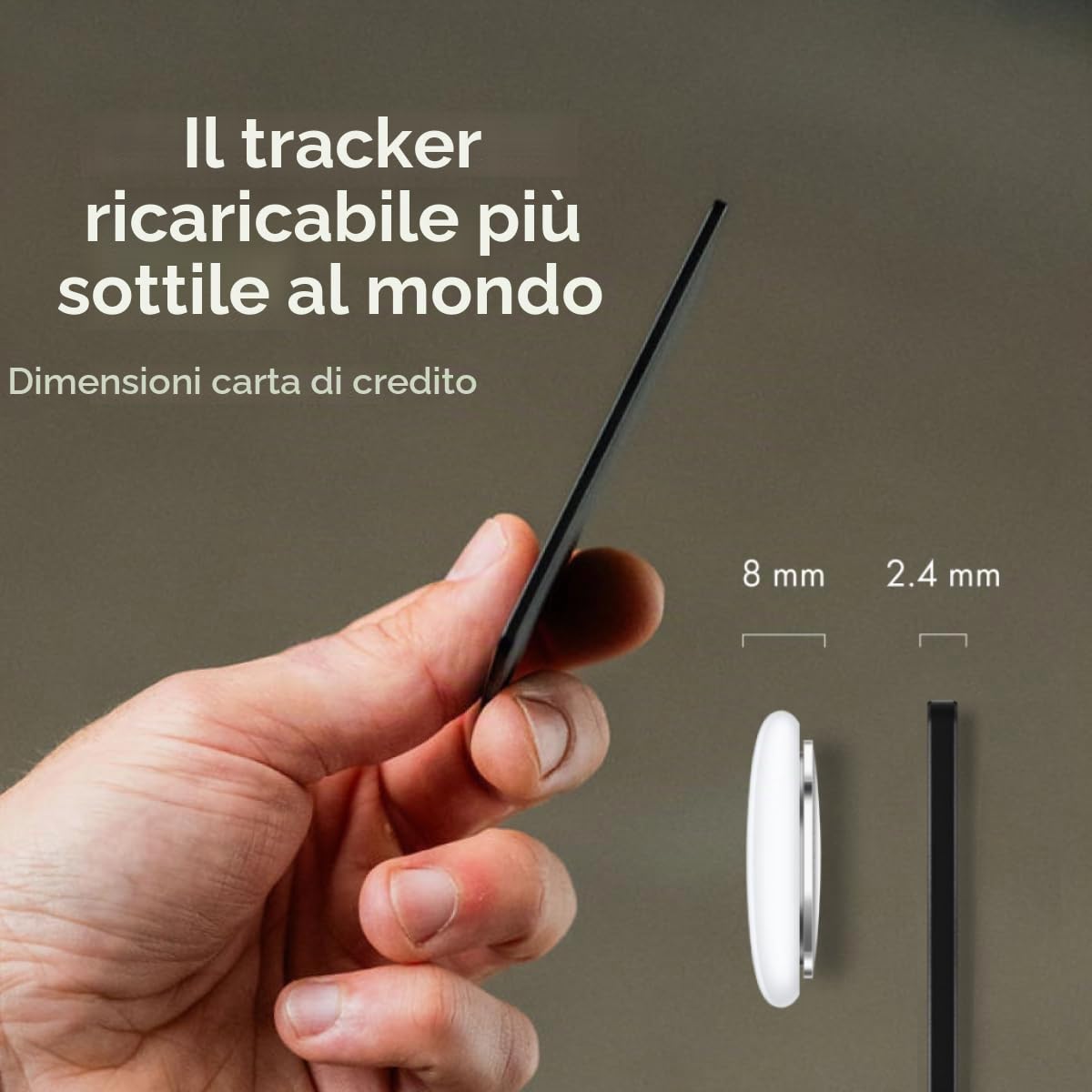 Ekster Finder Card Wallet Finder | Ricaricabile Bluetooth Abilitato GPS Wallet Tracker Card | Batteria a lunga durata Funziona con Apple® Find My & Siri | Card Tracker per portafoglio