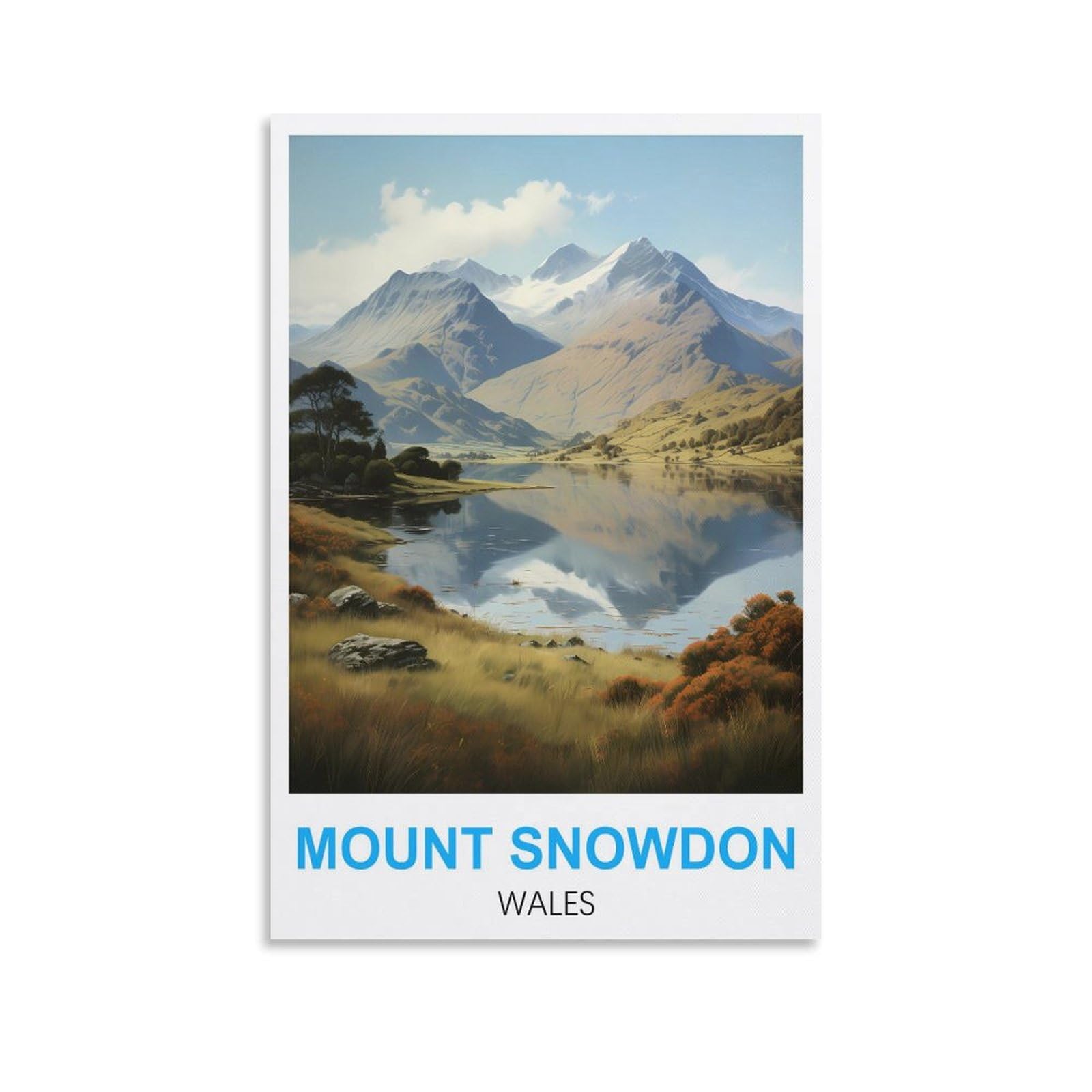 JYICUNCHO Mount Snowdon Wales Vintage Travel Posters 08x12inch(20x30cm) Canvas Prints Wall Art Paintings Pictures for Living Room Bedroom Wall Decor
