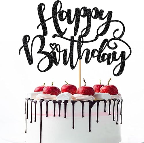 Decoración hecha a mano con purpurina para tartas de cumpleaños, decoraciones para tartas de fiesta de cumpleaños, suministros de decoración de