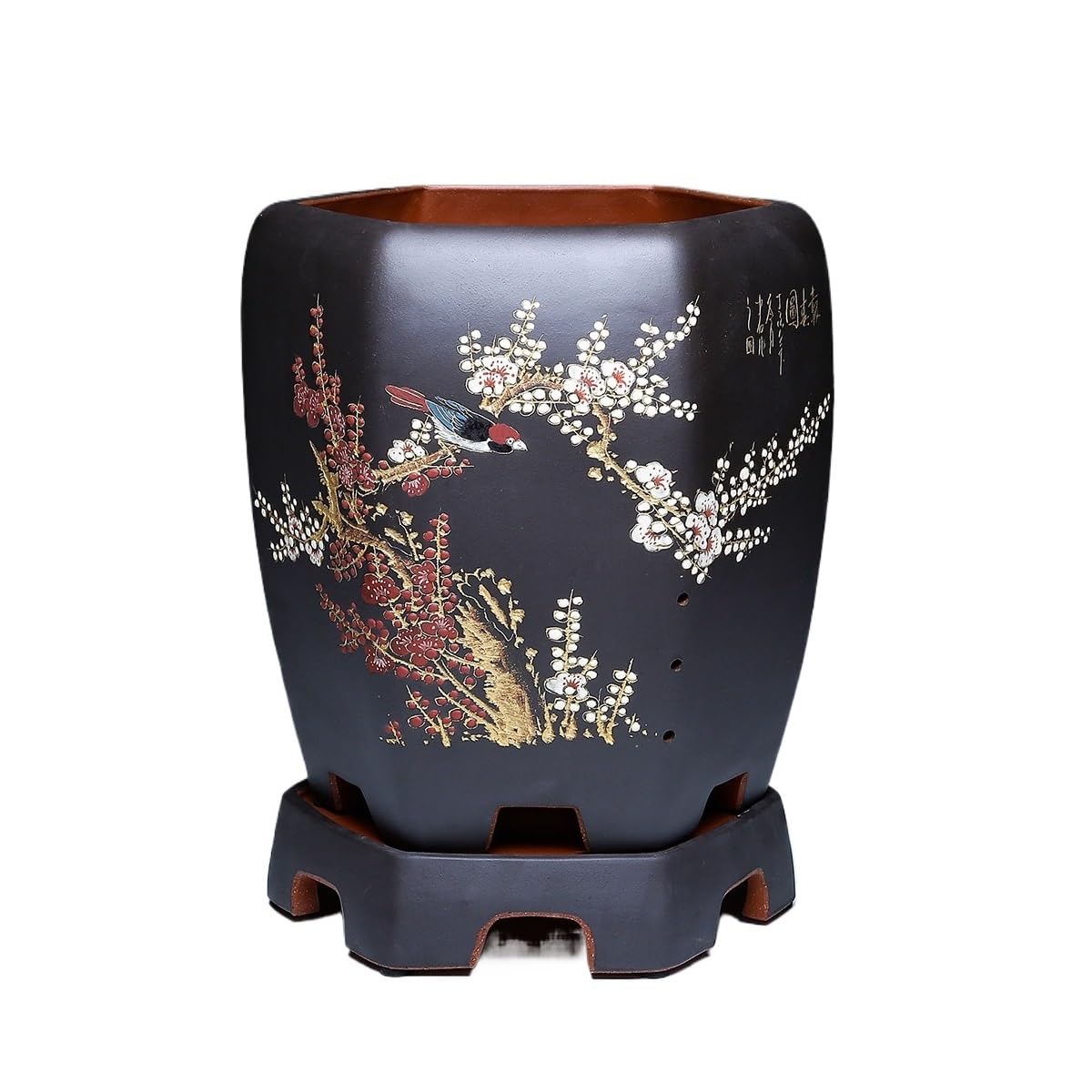 Gelasige C Flower Pots Purple Sand Orchid Pot Erami Large Product Living Room Indoor Simple Hexagonal Pots Outdoor Flower Pots