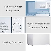 Vista 4 de Galanz Mini refrigerador blanco de una sola puerta de 1.7 pies cúbicos perfecto para dormitorio - GL17WE