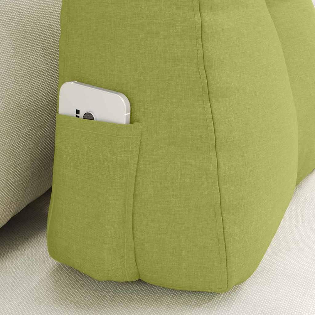 Poduszka na oparcie jasnozielona, 60 x 24 x 50 cm, aksamitna tkanina z zamkiem błyskawicznym, ergonomiczne wypełnienie poliestrowe do wnętrz, salonu, sypialni, jadalni