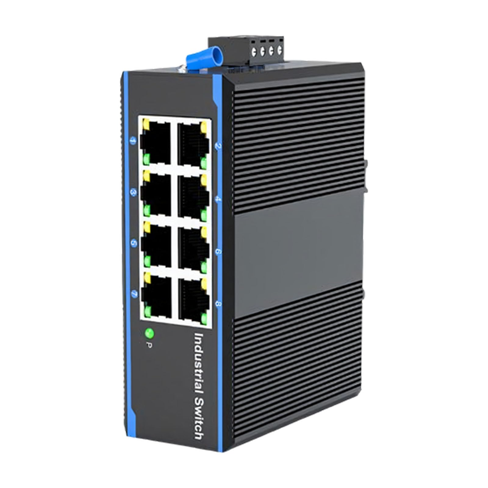 Switcher Ethernet Gigabit a 8 porte per servizio, custodia in metallo montabile, accessori per switcher Ethernet per rete industriale montati
