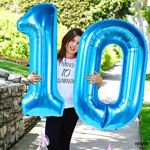 Image of KatchOn Blue 0 Number Balloons 40 Inch