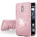 Nokia 6 Case,Silverback Girls Bling Glitter Sparkle Cute Phone Case with 360 Rotating Ring Stand, Soft TPU Outer Cover + Hard PC Inner Shell Skin for Nokia 6 -Rose Gold
