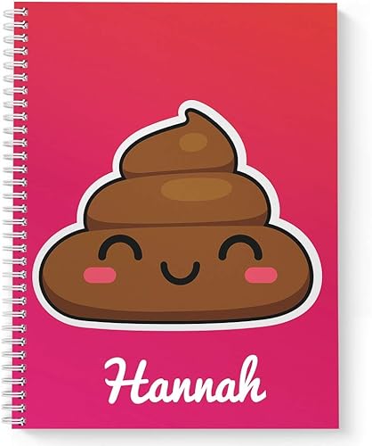 Pretty Poo personalizada populares Emoji Cuaderno de espiralDiario, 120Wide Ruled o páginas Sketch, cobertor de laminado Durable, y WIRE-O espiral.