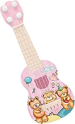 Brinquedo de Violão Ukulele Infantil, Miniguitarra Educacional de 4 Cordas para Crianças Em Casa (Molde do ursinho)