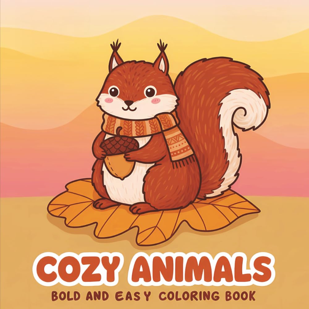 Cozy Animals Colouring Book: Relax, Unwind, and Create with Over 60 Bold & Easy Designs