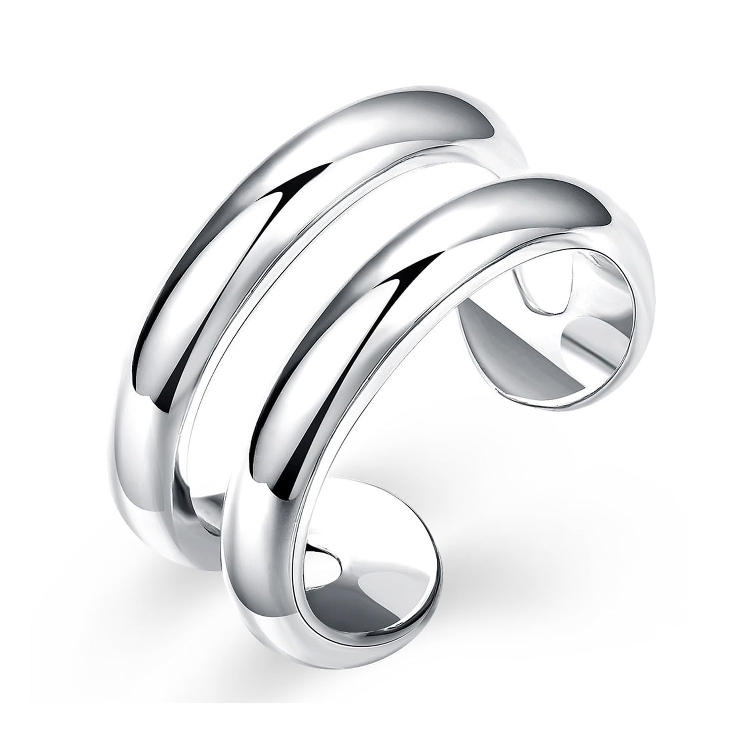 WPPHXYHandmade Rings 925 Sterling Silver Statement Rings Adjustable Chunky Stacking Band Ring for Women