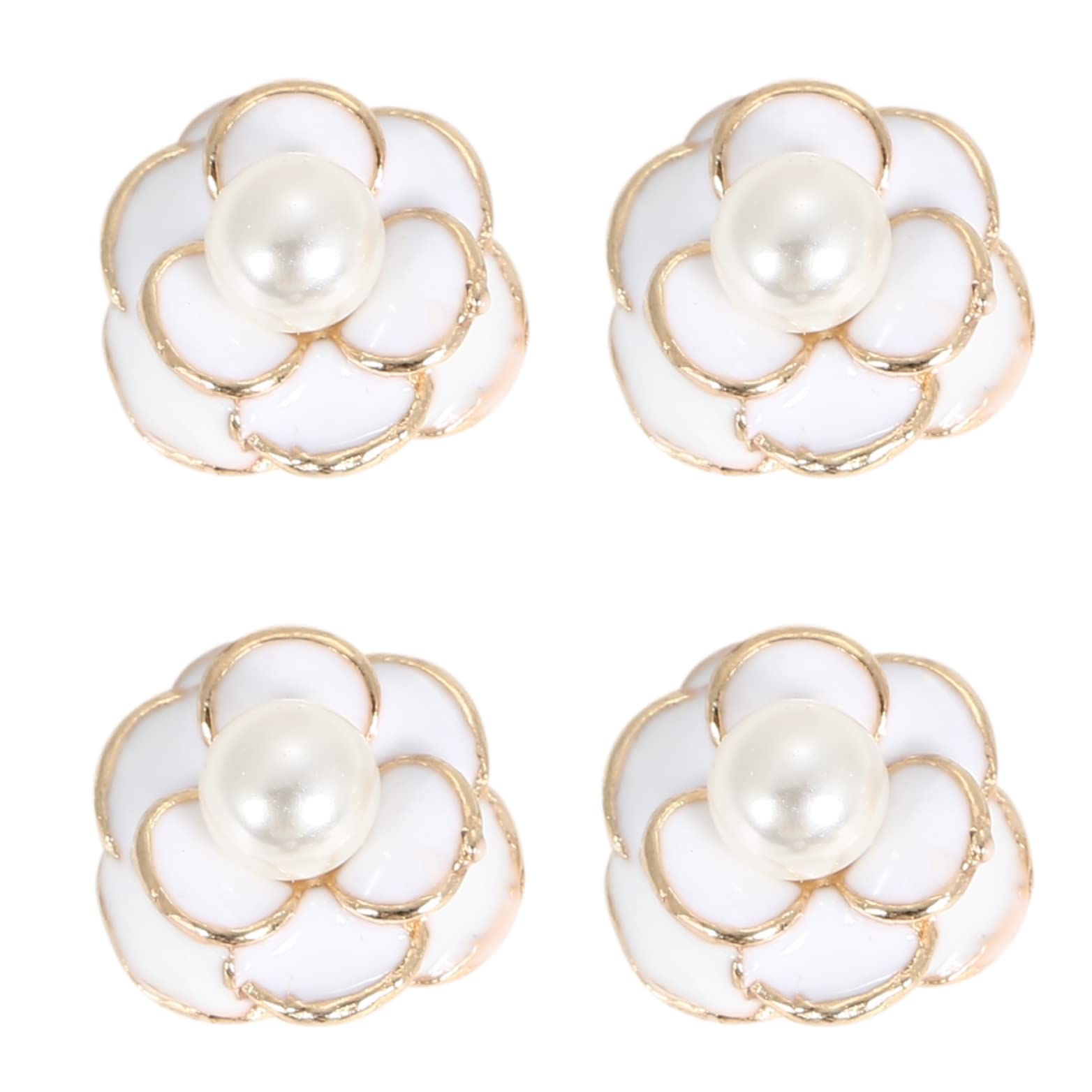 Amazon | 【ハンドメイド素材店】4個・白 15mm パール カメリア 