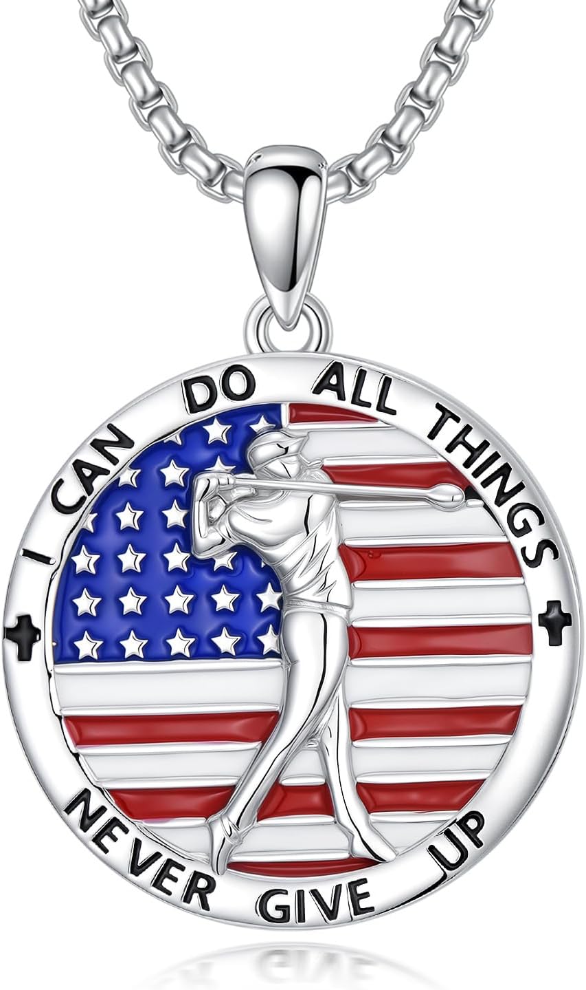 PELOVNY Hockey Dumbbell Boxing Soccer Necklace S925 Sterling Silver Sports Pendant Jewelry Gifts for Men Women