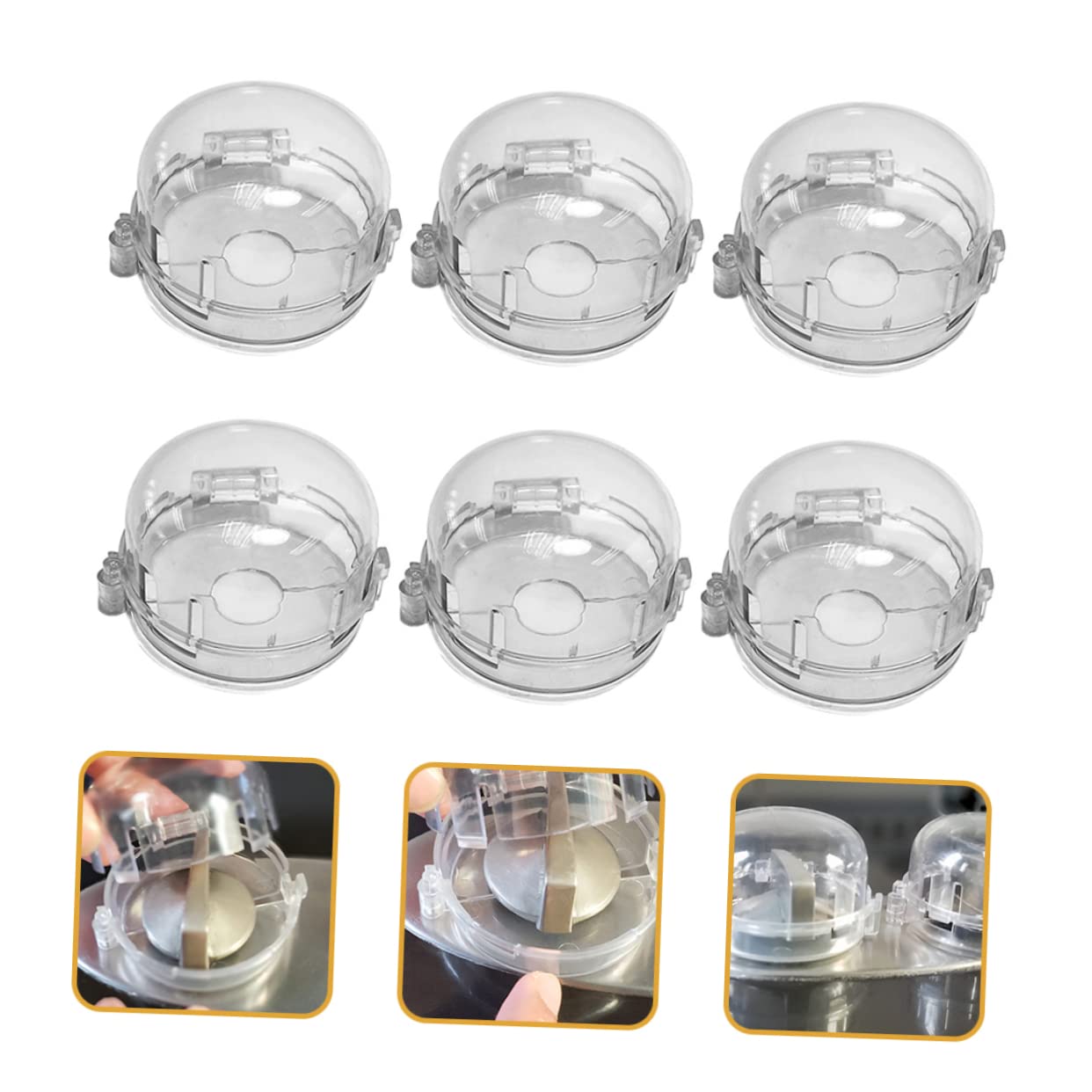 6pcs Boy Girl Gas Stove Switch Covers Protective Knob Covers for Safety Heat-Resistant Design to Prevent Accidental Activation Easy Adult Access