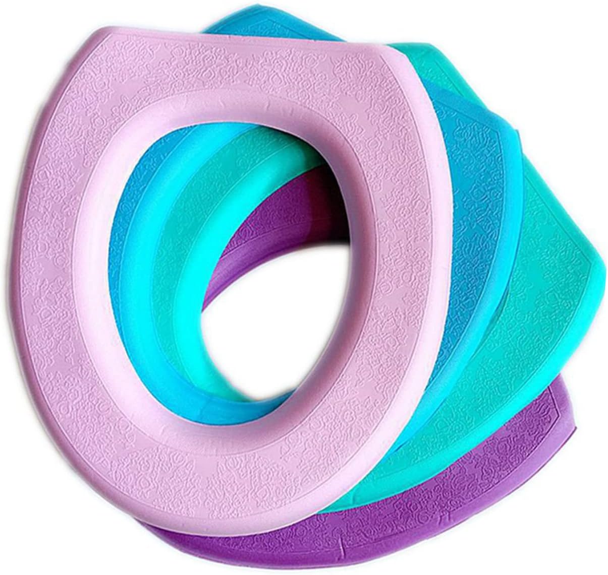 Amosfun 6pcs Thickened O-Shaped Toilet Seat Cover Pads for Home Bathroom Soft and Comfortable Toilet Cushion Easy to Clean and Practical