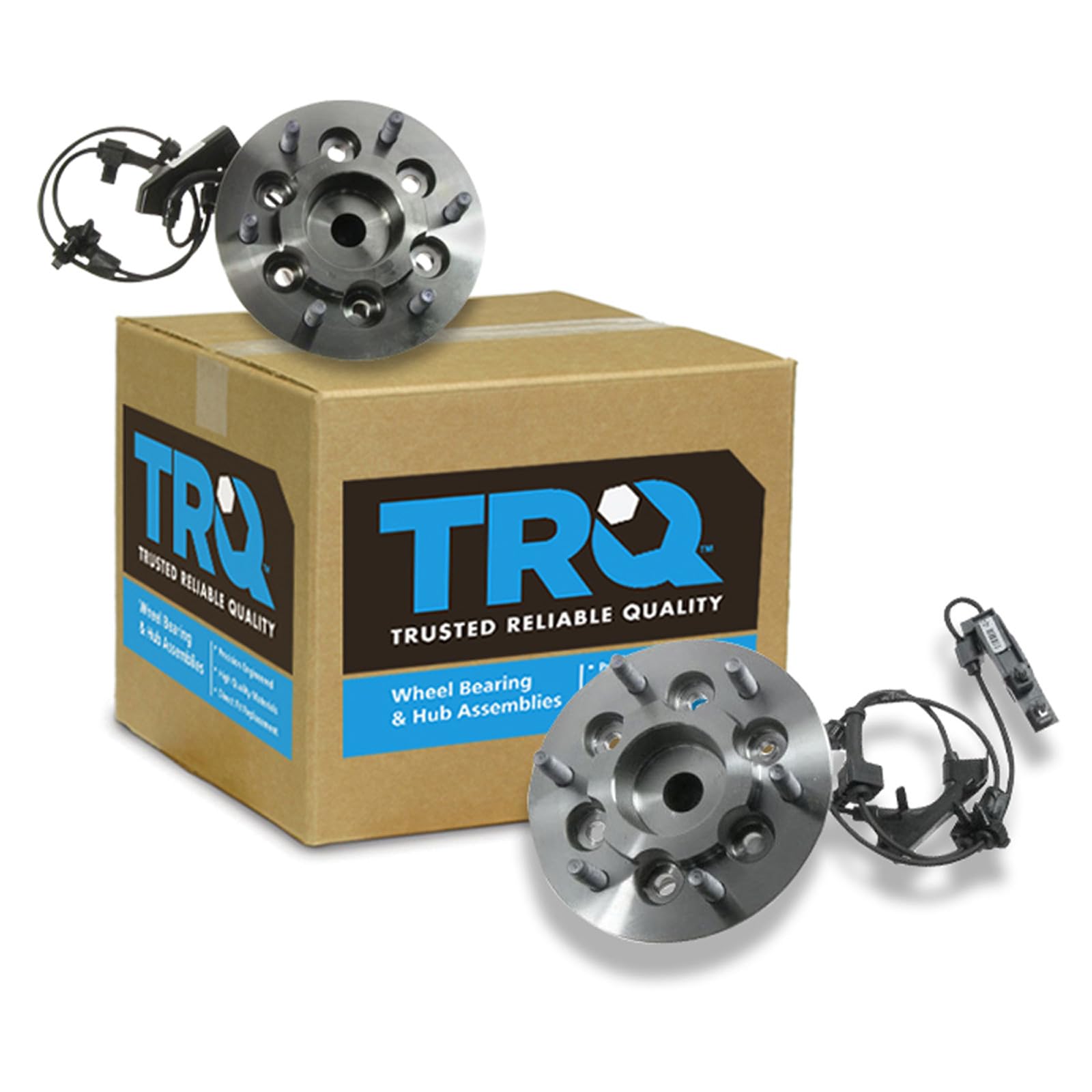 TRQ 2 Piece Front Wheel Bearing &amp; Hub Assembly Set