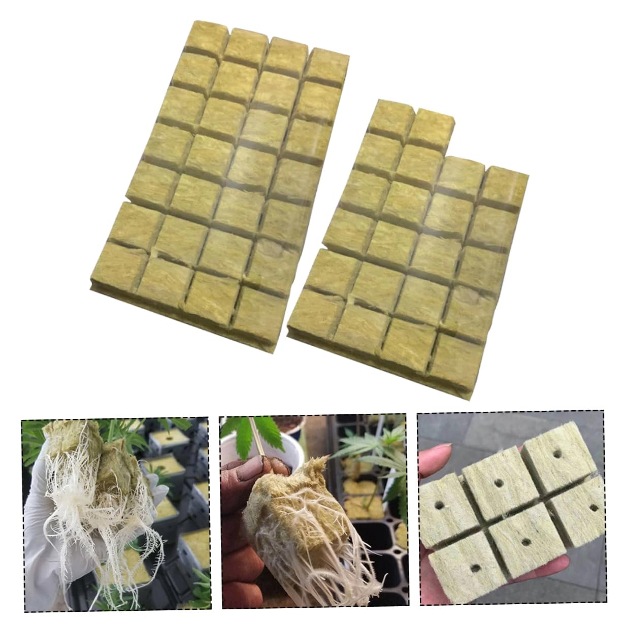 Yardwe 100Pcs Bouchons de Substrat sans Terre pour Bouturage Hydroponique, Support de Culture sans Sol, pour Jardinage Intérieur et Transplantation de Plantes