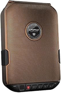 VAULTEK LifePod Humidor Cigar Lock Box Waterproof Travel Case Rugged Electronic Lock Box Portable Travel Cigar Case with Backlit Keypad (LifePod 2.0 Biometric/Bluetooth) (Antique Brass)
