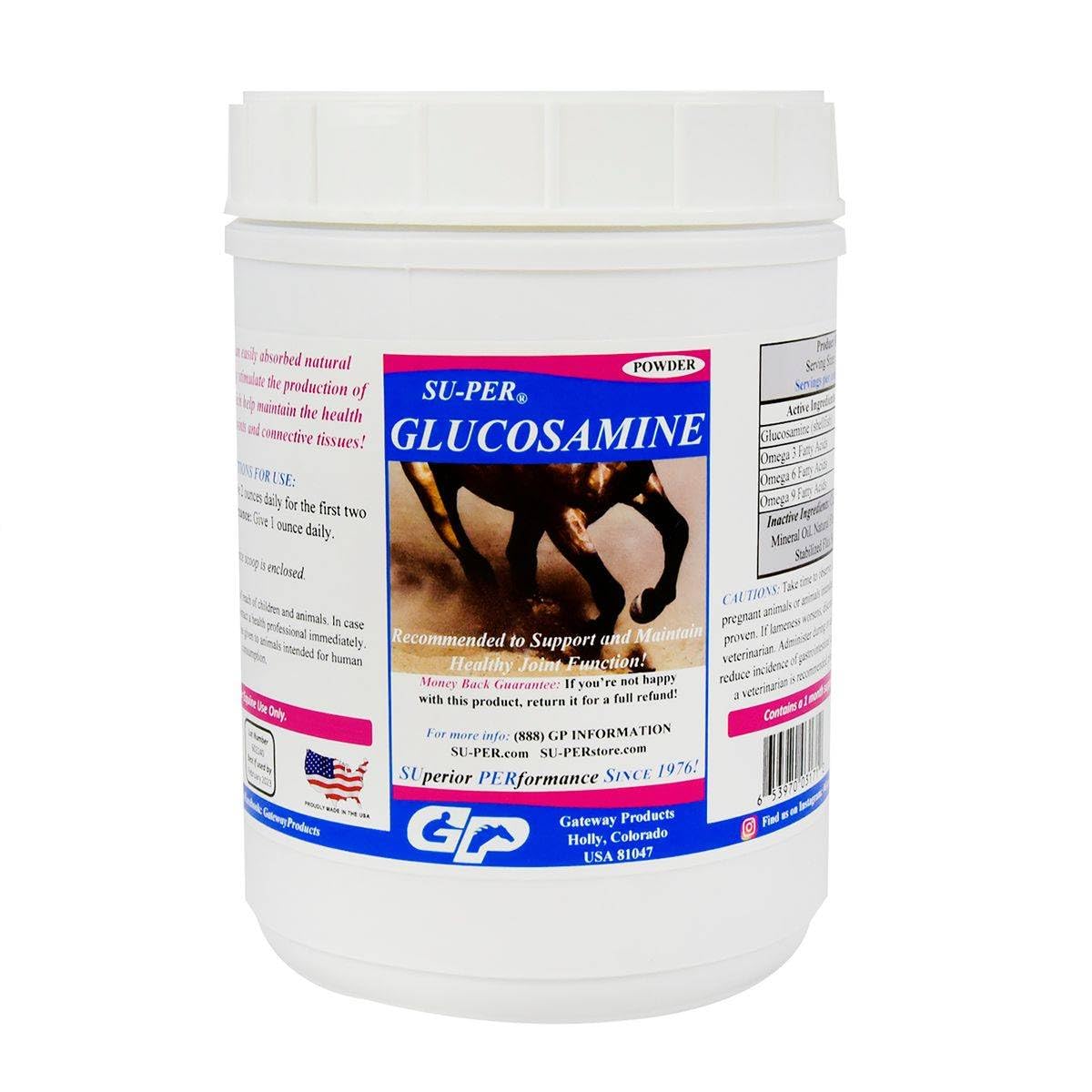 SU-PERGlucosamine C.S. Horse Joint Supplement - Supports Healthy Joints and Inflammatory Response in Horses - Powder with Glucosamine and Sulfate Chondroitin - 2.5 Pounds, (2 Pack)