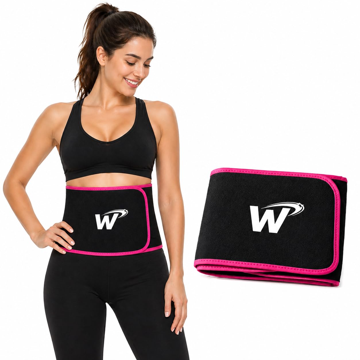 Sweat Belt for Men & Women | Slim Belt for Weight Loss | Tummy Trimmer Belt for Women Belly Fat | Sauna Slimming Belt | Fat Burner | Adjustable Workout Abdominal Support Belt Black-image-22