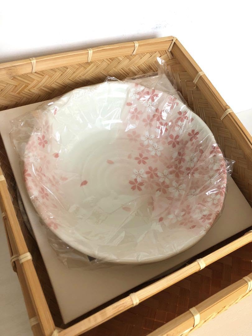Amazon.co.jp: 宇野千代 桜柄食器7枚セット 花がすみ 宴揃 竹籠