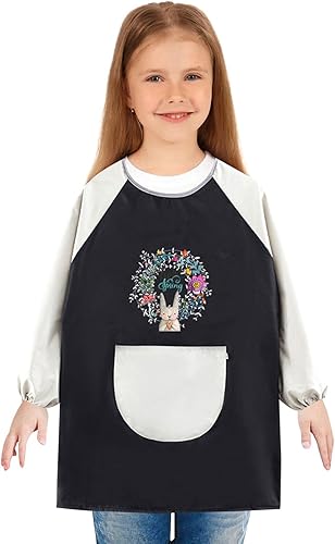 arte para niños, delantales pintura, para niños, con manga larga y 1 bolsillos para edades de 8 a 12 años
