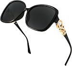 FEISEDY Women Big Polarized Sunglasses Pearl Sparkling Square Oversized Oval Frame Fashion Designer UV Protection B2821
