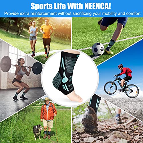 Image of NEENCA Foot & Ankle Brace Socks for Sprained-Ankle Compression Sleeves Set