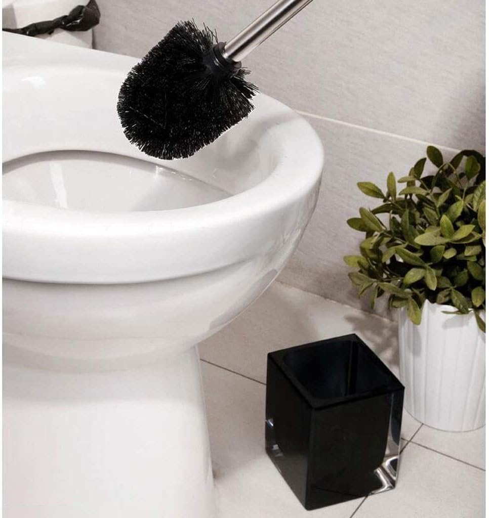 Toilet Brush Holder Toilet Bowl Brush Resin Toilet Brush with Holder for Bathroom Toilet Bowl BrushToilet Brush Set Stainless Steel Handle White/Black Toilet Brush Toilet Brush with H