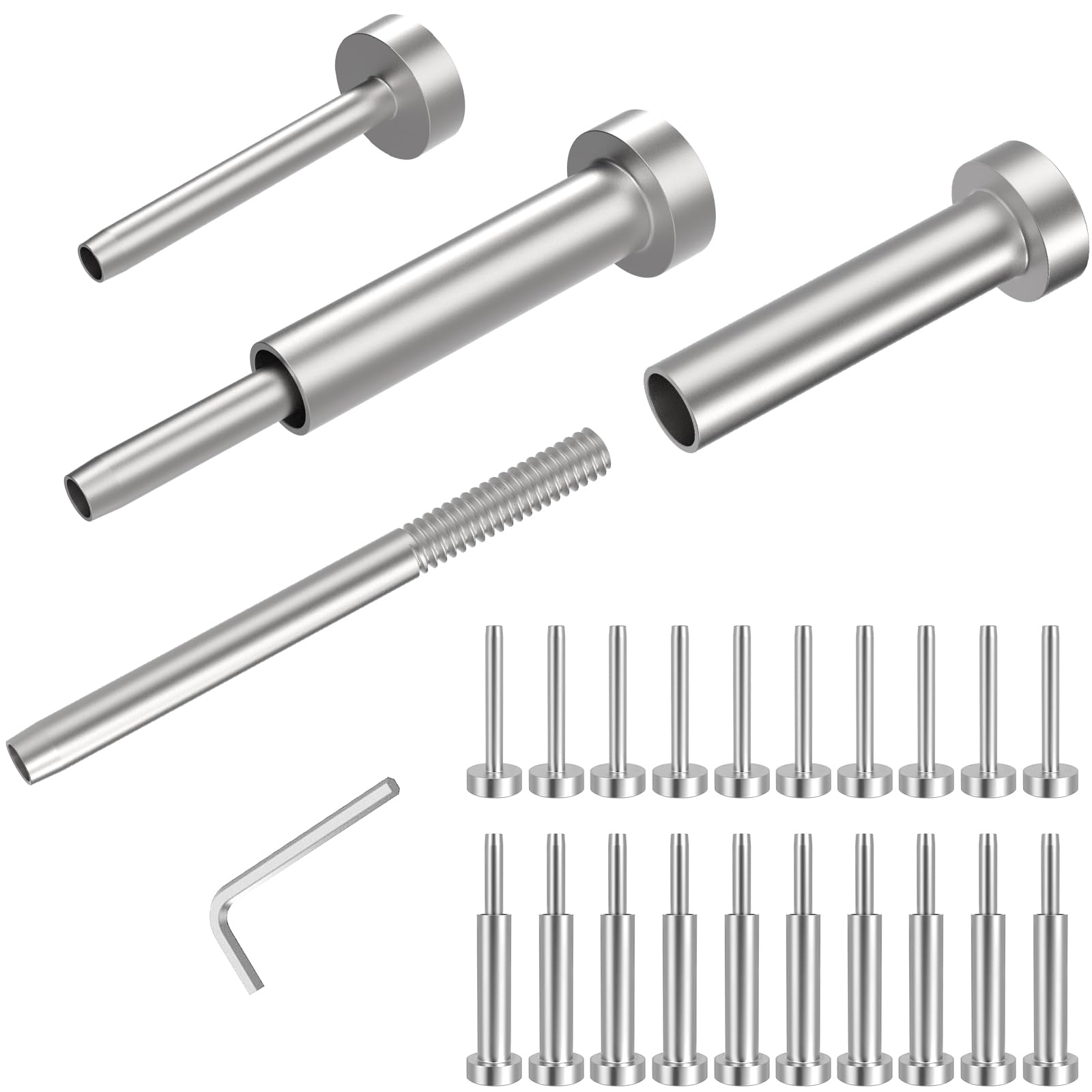 CKE 10 Pairs Invisible Cable Railing Kit, 1/8" Invisible Receiver and Swage Stud End Tensioner Terminal Hidden for 2"x2", 4"x4" Wood/Metal Post, T316