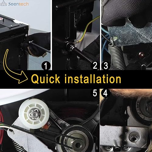 Miniatura 7 de Seentech W10837240 Polea tensora de secadora con soporte - Ajuste exacto para el secador Whirlpool Kenmore Replace: 279640 W10118756 W10547290