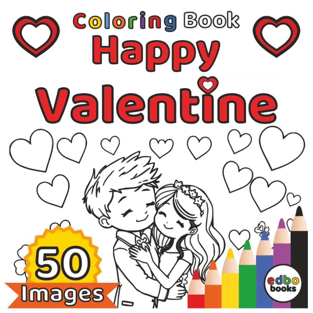 Happy Valentine: 50 Heartwarming Designs for Love, Joy & Relaxation. A great Valentine Gift. This Valentine Coloring Book is designed to bring joy, creativity, and relaxation this Valentine’s.